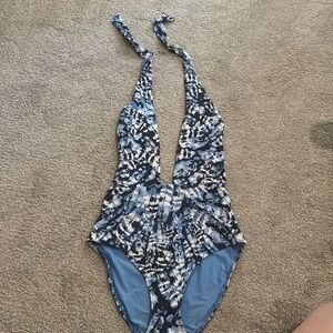 Aerie Convertible Halter Tie Dye One Piece